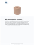 Tork Universal Embossed Natural Kraft 1-Ply Notched Paper Towel Roll, 800 Feet / Roll