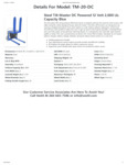 Vestil TM-20-DC Specsheet