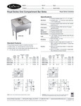 Krowne Royal Series One Compartment Bar Sinks Spec Sheet Krowne Royal Series One Compartment Bar Sinks Spec Sheet