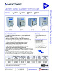 Manitowoc Large Capacity Ice Bin Spec Sheet