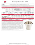 Tablecraft Wine Bucket Specsheet Tablecraft Wine Bucket Specsheet