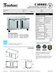 Traulsen C Series Undercounter Worktop Freezer Specsheet Traulsen C Series Undercounter Worktop Freezer Specsheet