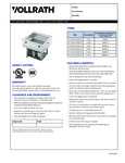 922FC4CP612R_Vollrath FC-4CP-0X120-R_SpecSheet 922FC4CP612R_Vollrath FC-4CP-0X120-R_SpecSheet