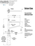 Paris Furnishings 55" x 42" Decorative Swing-Style Lockable Inground Bollard Gate Specs