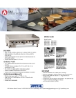 IMGA Imperial Range Griddle Spec Sheet IMGA Imperial Range Griddle Spec Sheet