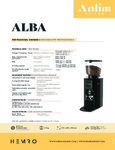 Alba_Espresso_Grinder Spec Sheet