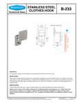 Bobrick 179B233 Tech Drawing