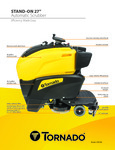 Tornado 99786C 27" Cordless Stand-On Auto Floor Scrubber - 28 Gallon spec sheet Tornado 99786C 27" Cordless Stand-On Auto Floor Scrubber - 28 Gallon spec sheet
