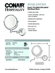 BE6BLEDCWH Conair LED lighted wall-mount mirror spec sheet