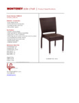 BFM Monterey Side Chair Spec Sheet