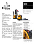 Big Joe D40 Spec Sheet Big Joe D40 Spec Sheet