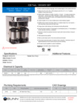 Bunn 53200.0100 Coffee Brewer Specsheet