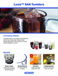 Carlisle Louis SAN Plastic Tumblers Specsheet Carlisle Louis SAN Plastic Tumblers Specsheet
