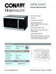 Conair Hospitality Cuisinart CMW70 Microwave Spec Sheet