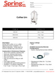 Spring USA Coffee Urn Specsheet Spring USA Coffee Urn Specsheet