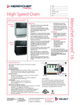 Merrychef Connex16 spec sheet US-CAN English Merrychef Connex16 spec sheet US-CAN English