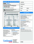 Continental Refrigerator 3RNSAHD 3-Door Reach-In Refrigerator Specsheet