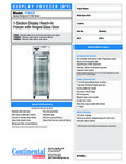 Continental Refrigerator 1FNSAGD Glass-Door Reach-In Freezer Specsheet