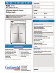 Continental Refrigerator 2FSNS Specsheet Continental Refrigerator 2FSNS Specsheet