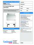 Continental Refrigerator MC3ND Specsheet