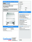 Continental Refrigerator MC3NSSS Specsheet Continental Refrigerator MC3NSSS Specsheet