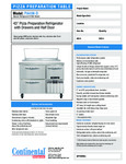 Continental Refrigerator PA43N-D spec sheet