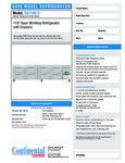 Continental Refrigerator RA118N-D Specsheet