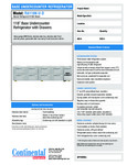 Continental Refrigerator RA118N-U-D Specsheet