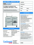 Continental Refrigerator RA43N9M-D Spec Sheet