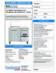 Continental Refrigerator RA43N9M Spec Sheet