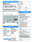 Continental Refrigerator RA60N10-D Spec Sheet
