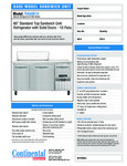 Continental Refrigerator RA60N10 Spec Sheet
