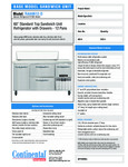 Continental Refrigerator RA60N12-D Spec Sheet