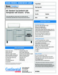 Continental Refrigerator RA60N8-D Spec Sheet Continental Refrigerator RA60N8-D Spec Sheet