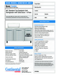 Continental Refrigerator RA60N8 Spec Sheet