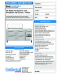 Continental Refrigerator RA68N18M-D Spec Sheet Continental Refrigerator RA68N18M-D Spec Sheet