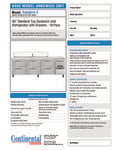 Continental Refrigerator RA93N18-D Spec Sheet Continental Refrigerator RA93N18-D Spec Sheet