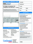 Continental Refrigerator RA93N18M Spec Sheet Continental Refrigerator RA93N18M Spec Sheet