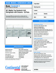 Continental Refrigerator RA93N30M-D Spec Sheet Continental Refrigerator RA93N30M-D Spec Sheet