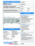 Continental Refrigerator RA93N30M Spec Sheet Continental Refrigerator RA93N30M Spec Sheet