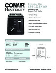 CPT-122BKWH Conair Hospitality Cuisinart 4 slice toaster spec sheet