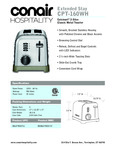 CPT-160WH Cuisinart extended stay toaster spec sheet