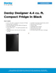 Danby DAR044A4BDD Spec Sheet Danby DAR044A4BDD Spec Sheet