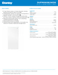 Danby DUFM060B1WDB Spec Sheet