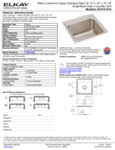 Elkay DLR1919103 Spec Sheet Elkay DLR1919103 Spec Sheet