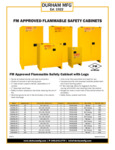Durham FM Approved Flammable Safety Cabinets Spec Sheet