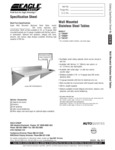 Eagle Group Wall Mount Work Tables Specsheet Eagle Group Wall Mount Work Tables Specsheet