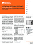 Groen HY-3E Spec Sheet