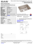 Elkay ELUH211510 Spec Sheet Elkay ELUH211510 Spec Sheet