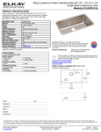 Elkay ELUH281610 Spec Sheet